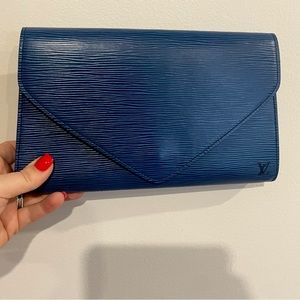 Authentic LV royal blue Epi clutch